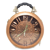 Nawals Ladies Vintage Antique Functional Clock Tote Handbag Womens Unique Style Spacious Shoulder Bag 9725 (Brown)